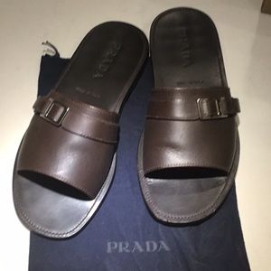 Mens Leather Prada Sandals